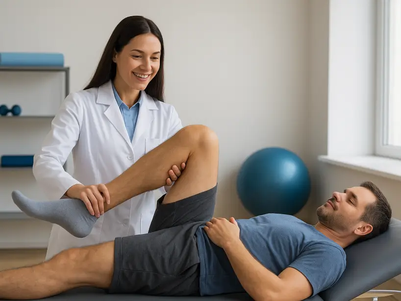 Physical medicine and rehabilitation therapy session